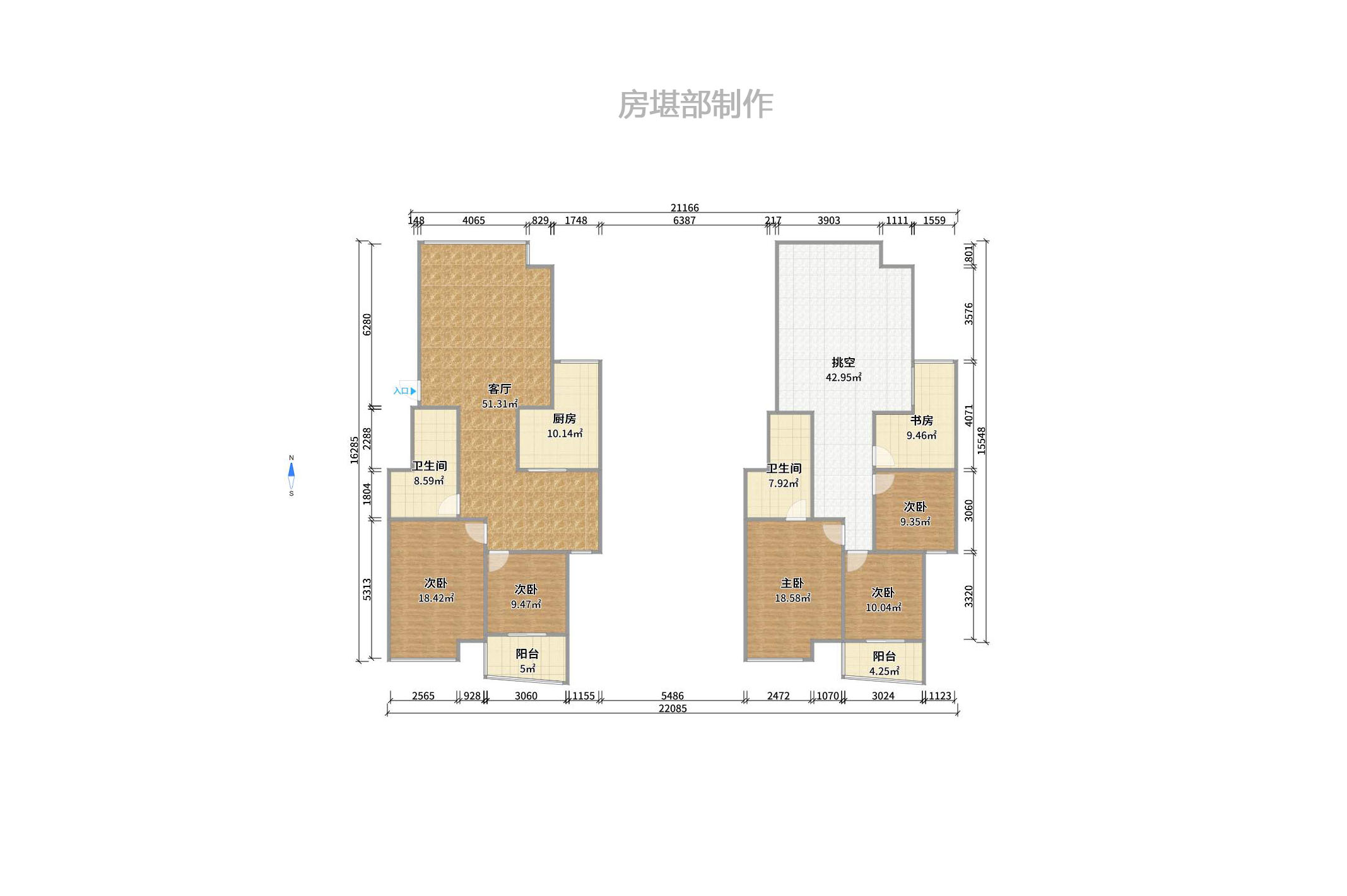 海华嘉园 3室1厅2卫 3300.0元/月 海华嘉园 3室1厅2卫 3300.0元/月户型图