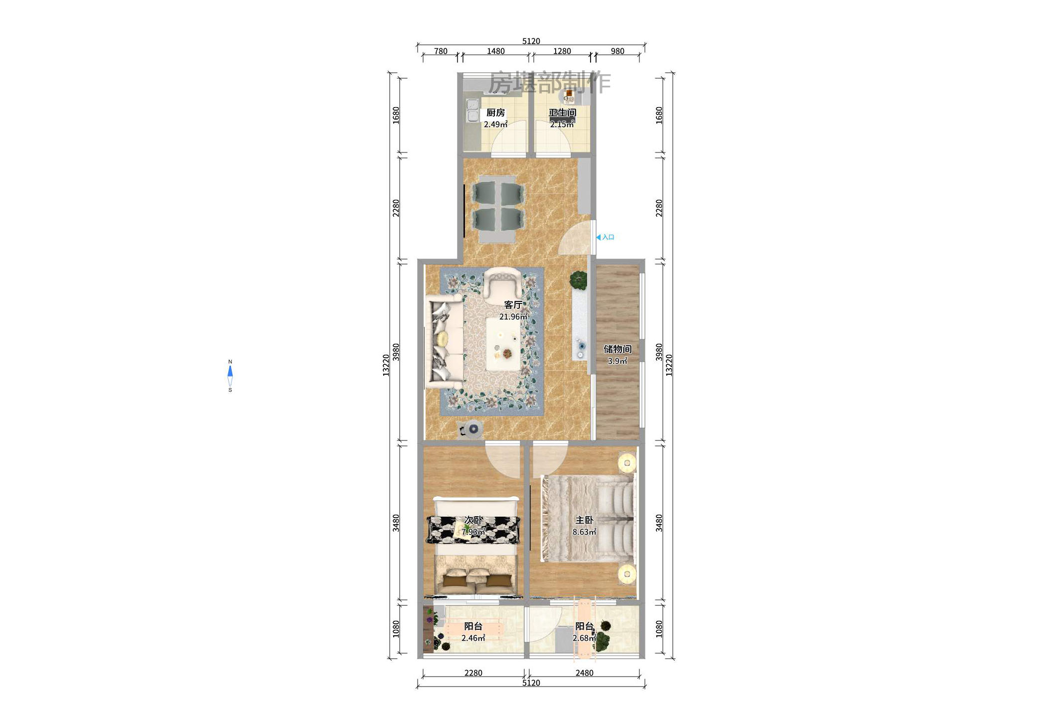 瀏城橋科文宿舍室內(nèi)圖2