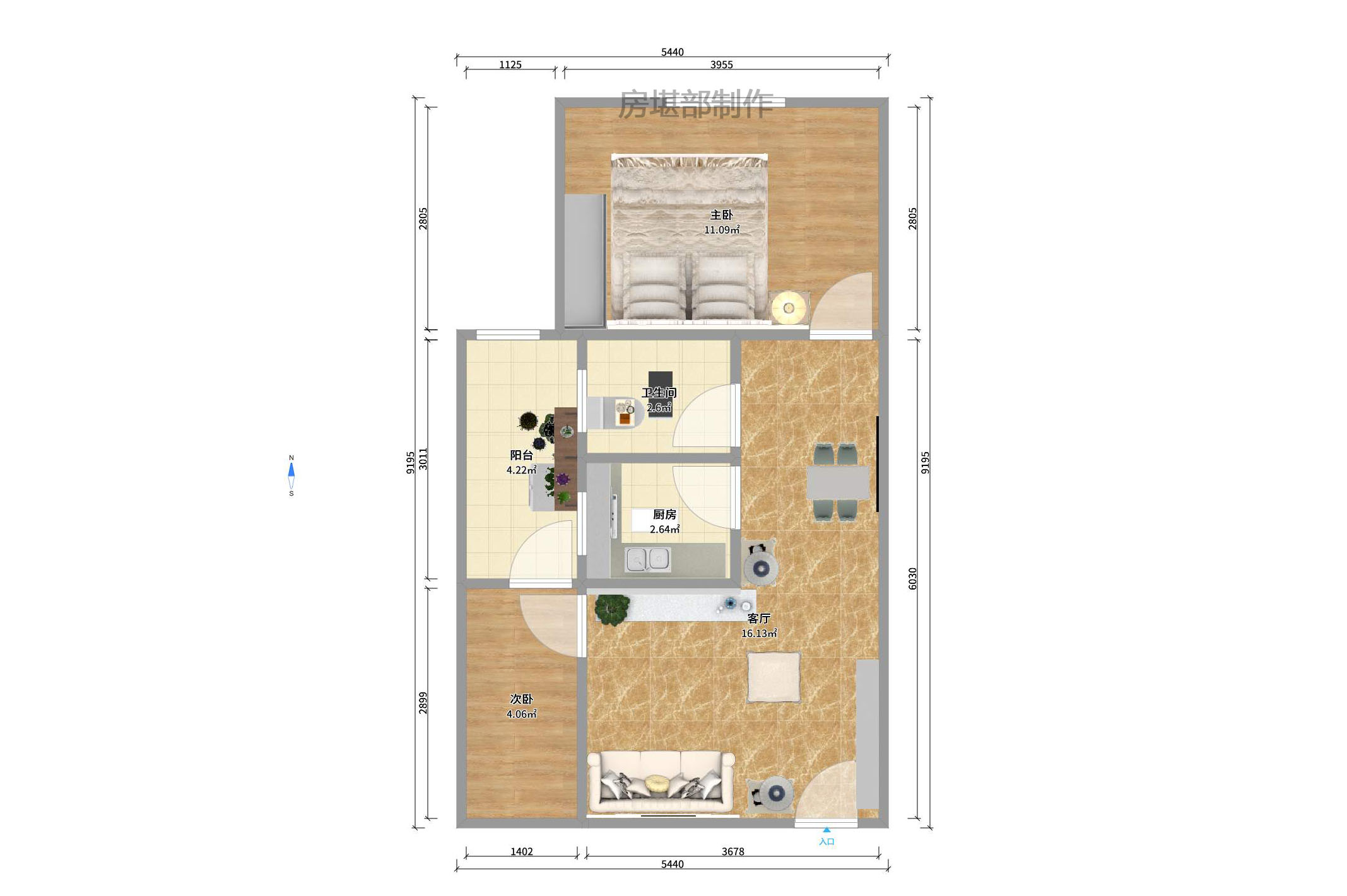 星尚520  1室0厅0卫   1700.00元/月户型图