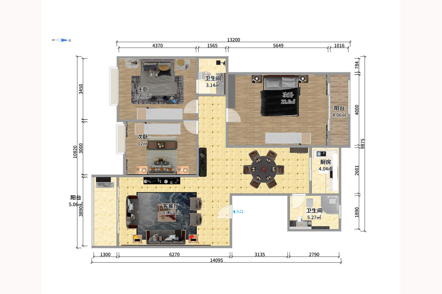 东方名都百草园  3室2厅2卫    1800.0元/月 东方名都百草园  3室2厅2卫    1800.0元/月户型图