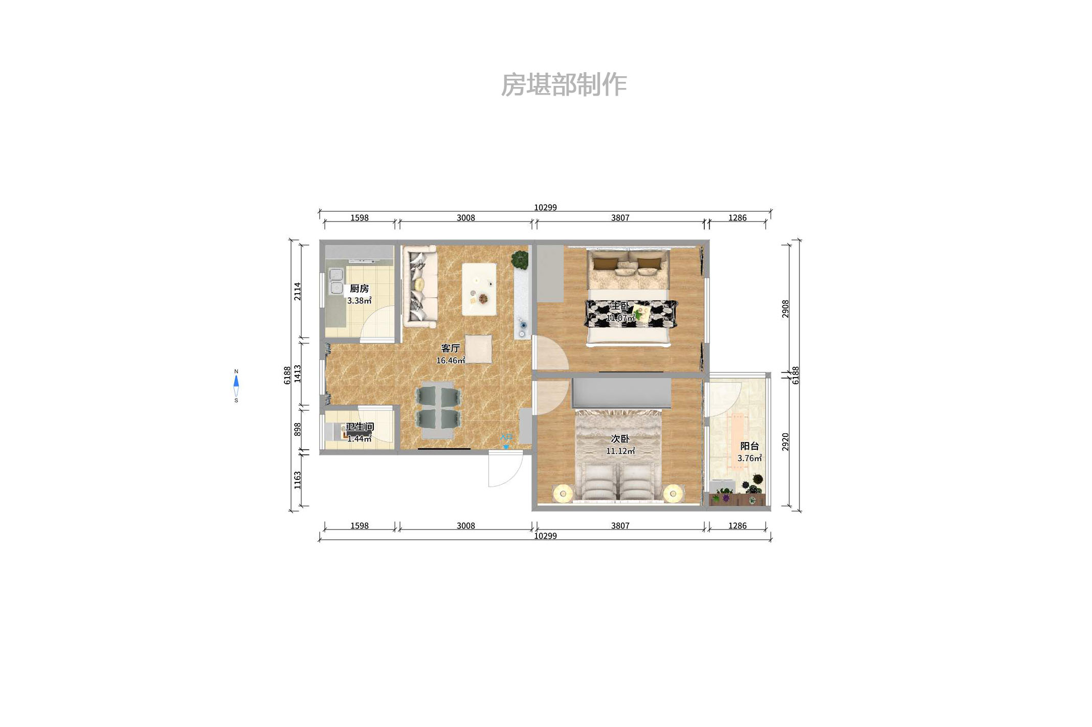 汽制宿舍 2室1厅1卫 1500.0元/月 汽制宿舍 2室1厅1卫 1500.0元/月户型图