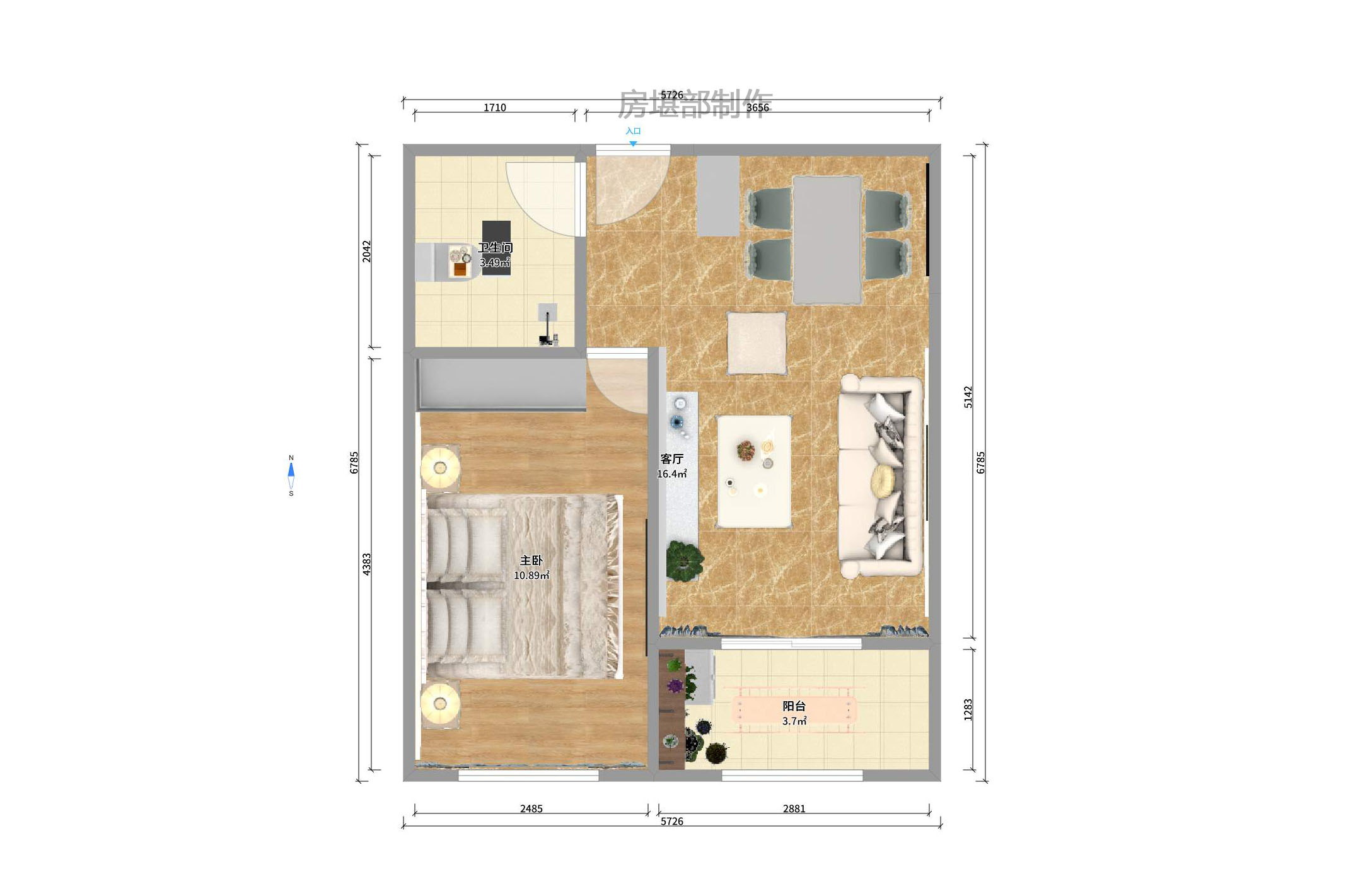 中建木莲工社 1室1厅1卫 1400.0元/月 中建木莲工社 1室1厅1卫 1400.0元/月户型图