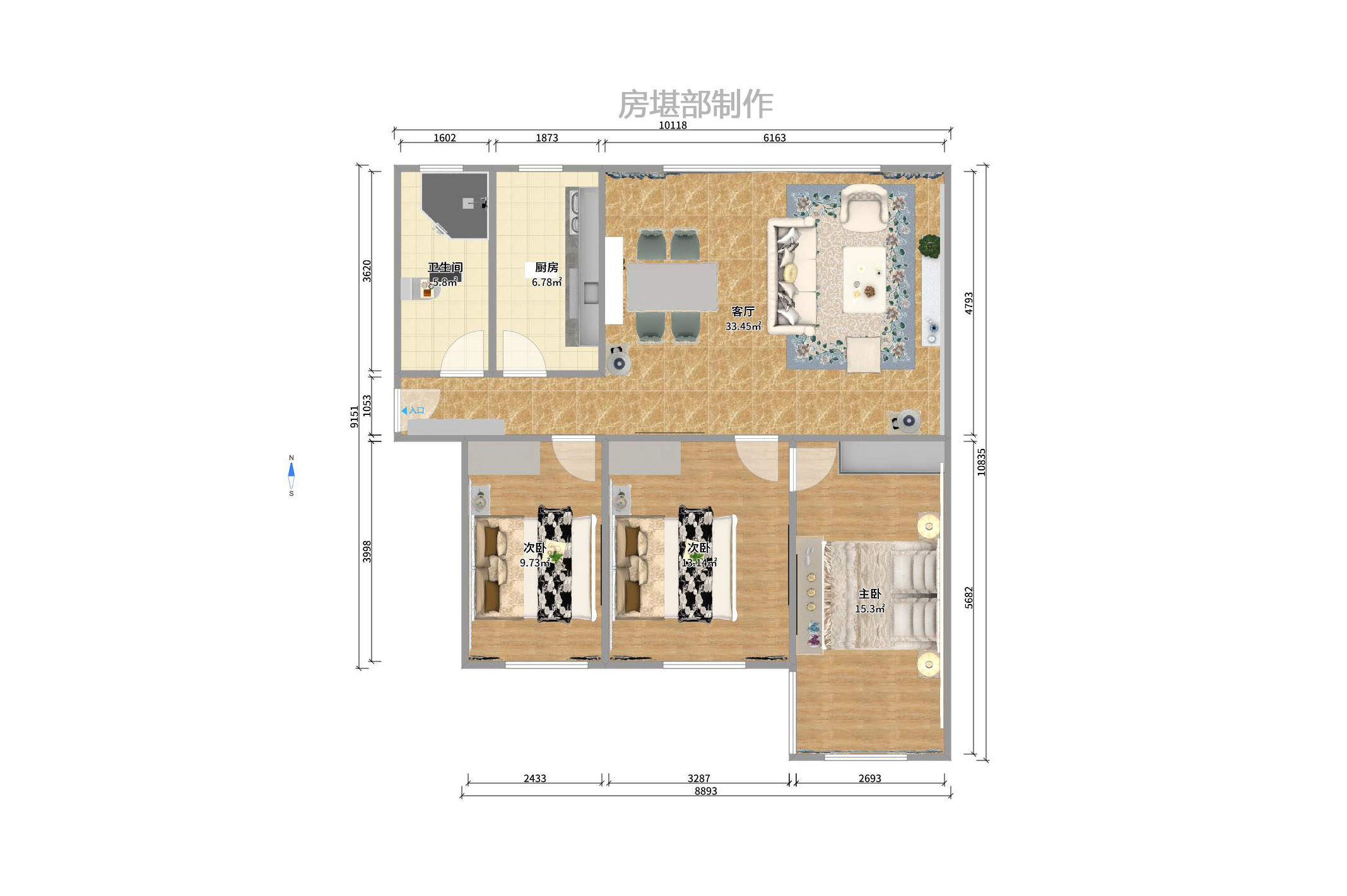 中建嘉苑 3室2厅1卫 1500.0元/月 中建嘉苑 3室2厅1卫 1500.0元/月户型图