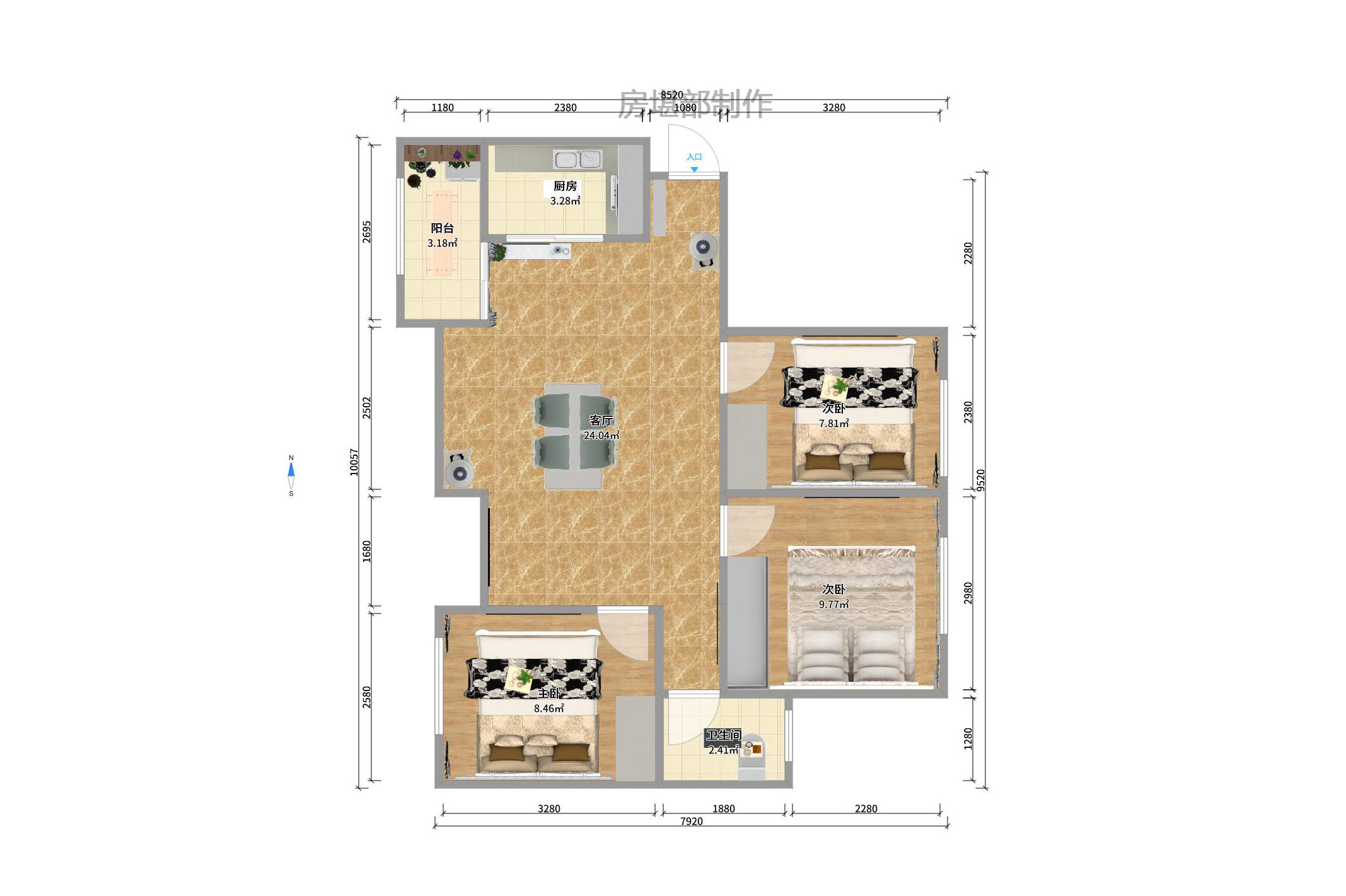 银港水晶城  3室2厅1卫    3000.0元/月 银港水晶城  3室2厅1卫    3000.0元/月户型图