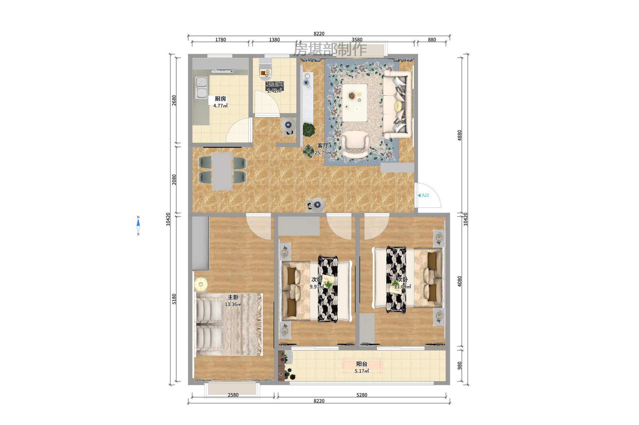 东南明苑 3室2厅2卫 2300.0元/月 东南明苑 3室2厅2卫 2300.0元/月户型图