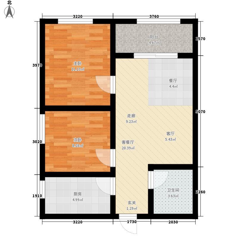 财富大厦  2室2厅1卫   1600.00元/月户型图