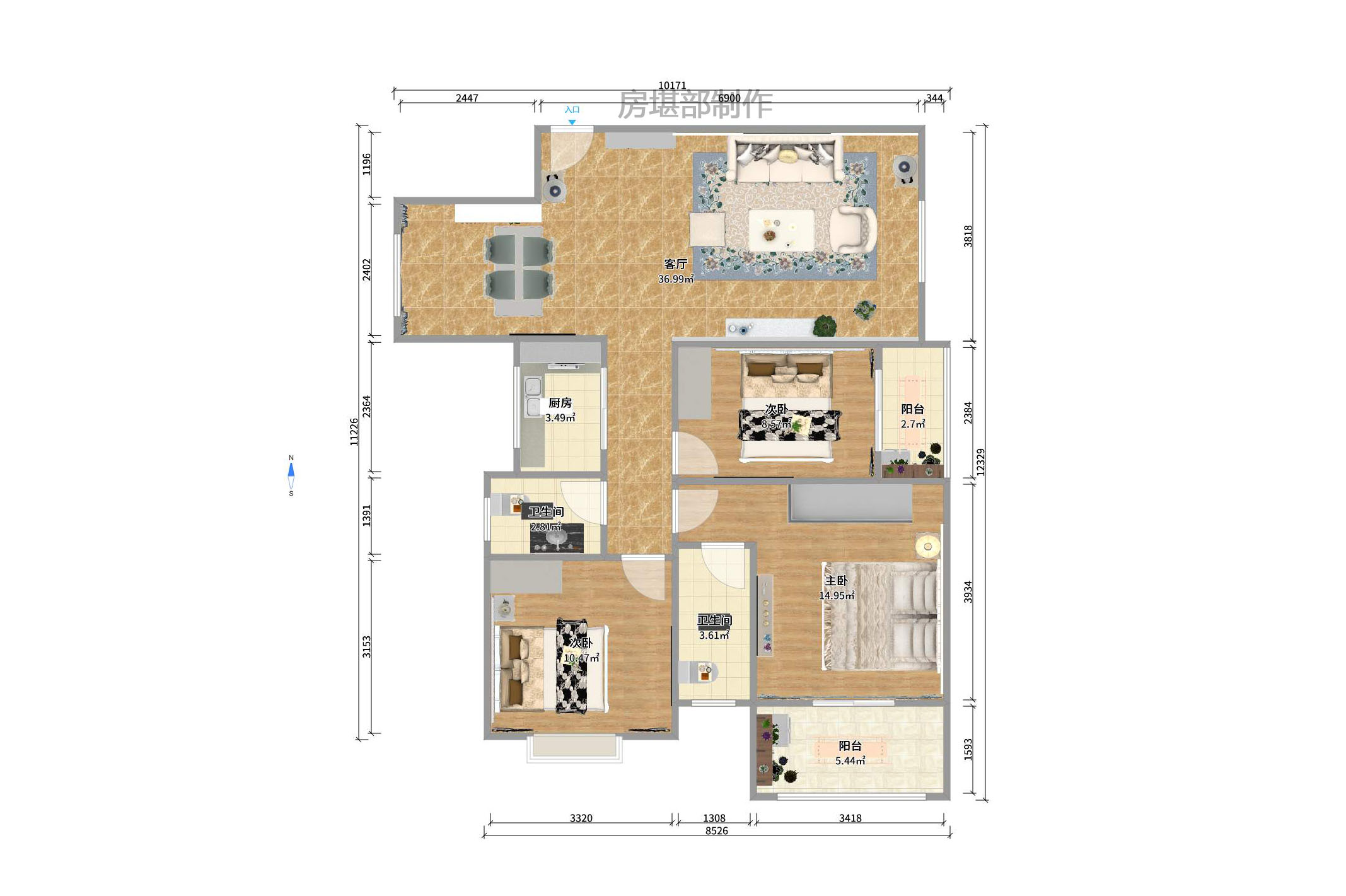 松雅湖壹号 4室2厅2卫 1500.0元/月 松雅湖壹号 4室2厅2卫 1500.0元/月户型图