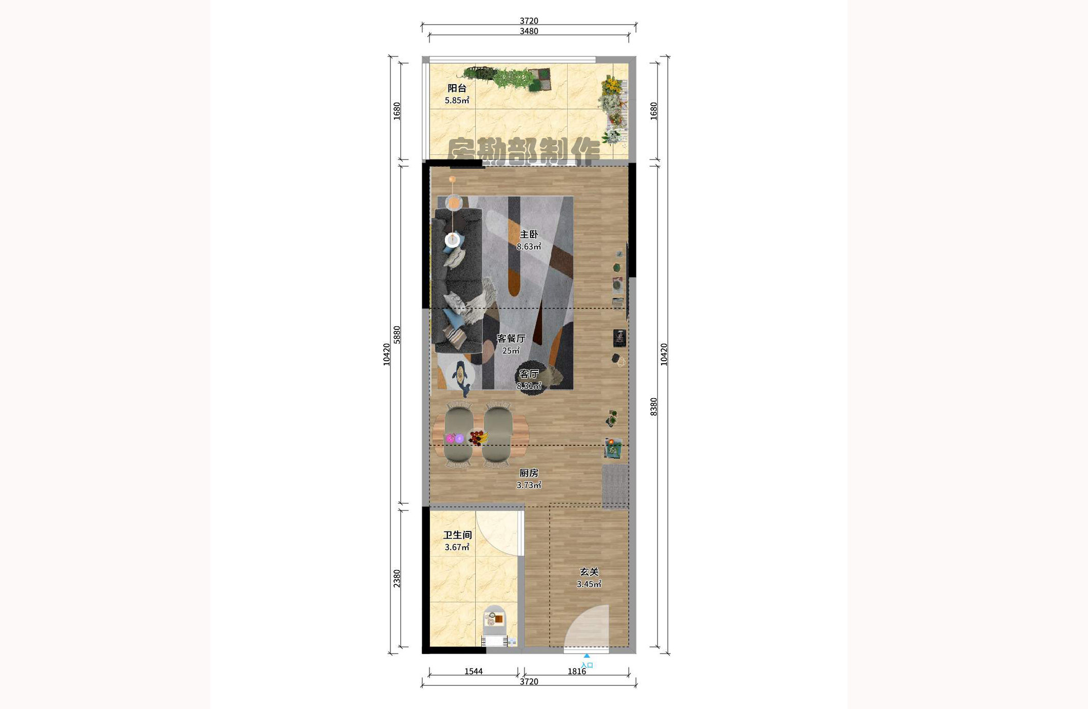 人瑞潇湘国际  1室1厅1卫   41.50万户型图