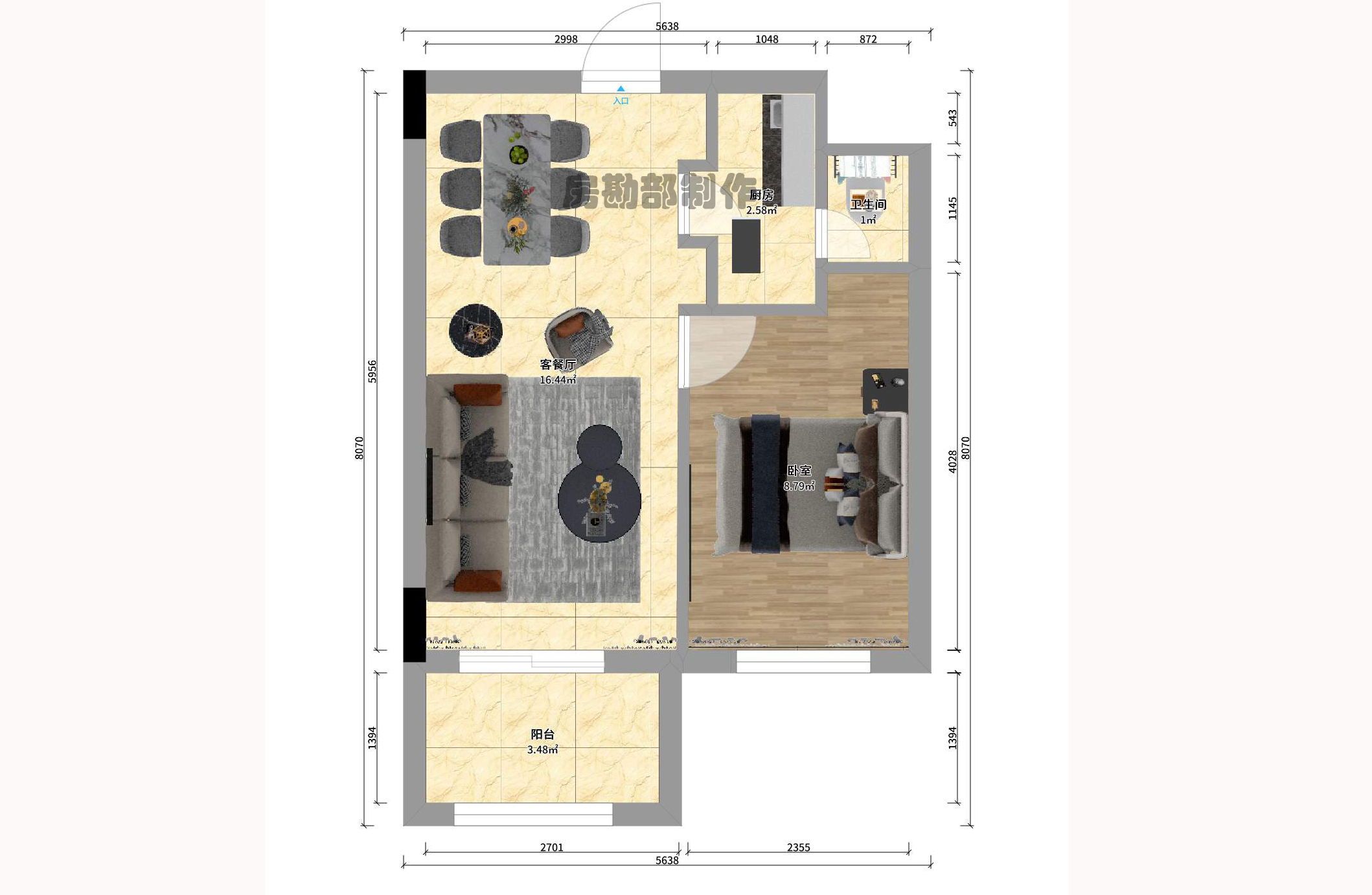 奥林匹克花园贡院三期  1室1厅1卫    1400.0元/月 奥林匹克花园贡院三期  1室1厅1卫    1400.0元/月户型图