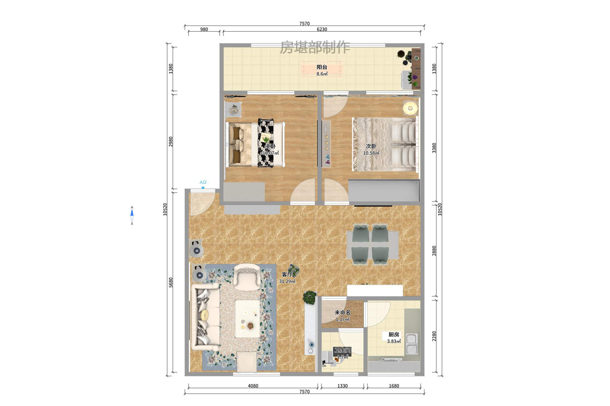 制药厂宿舍室内图2