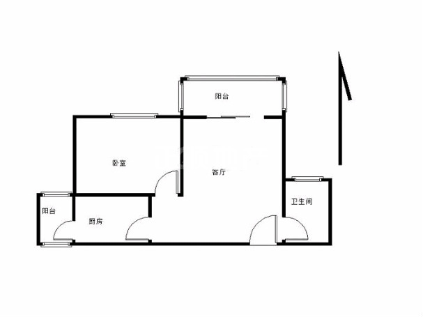 湘衡路电器城  1室1厅1卫   880.00元/月户型图