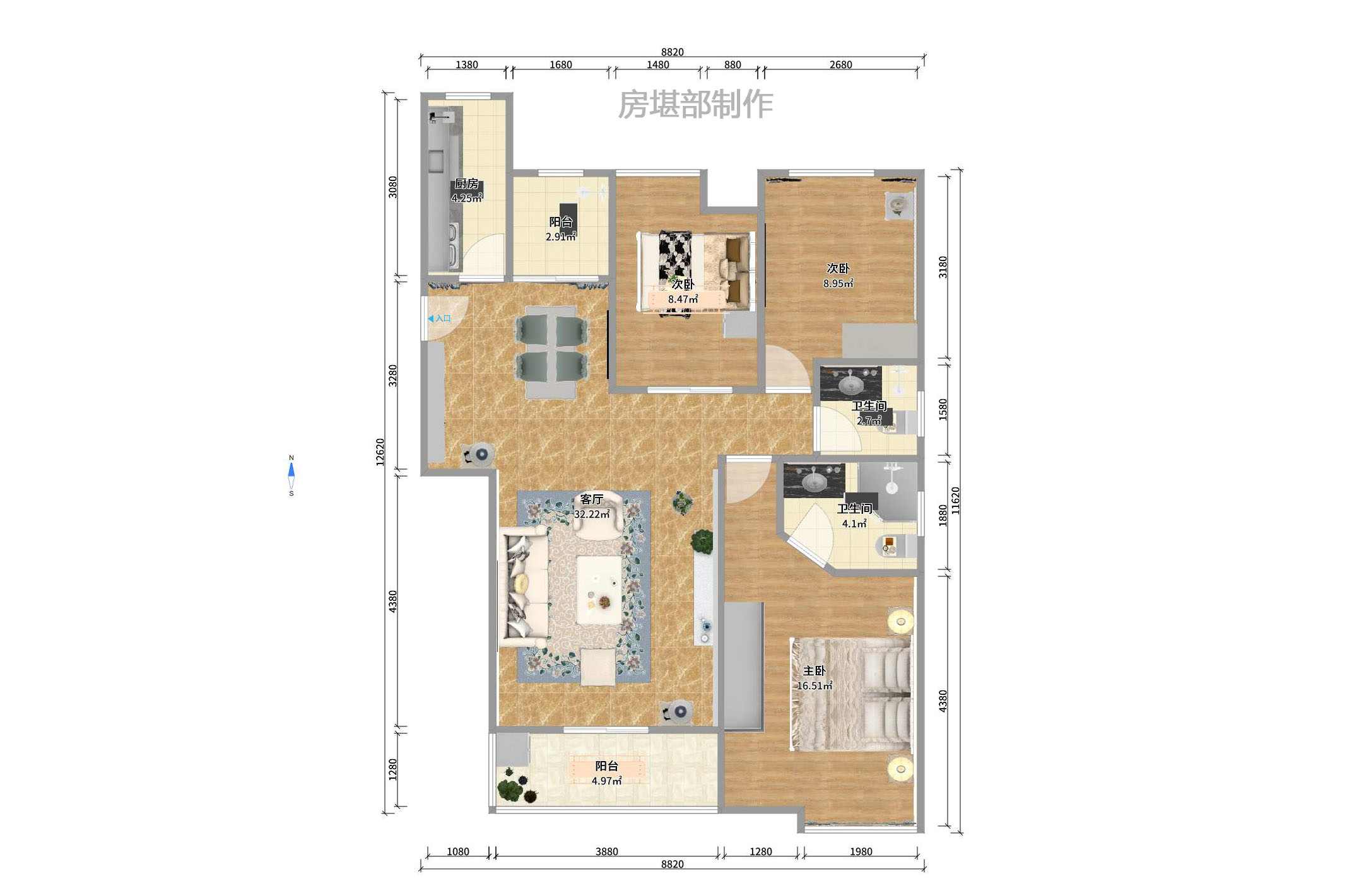 星城福邸(雄天朗郡)  3室2厅2卫    2200.0元/月 星城福邸(雄天朗郡)  3室2厅2卫    2200.0元/月户型图