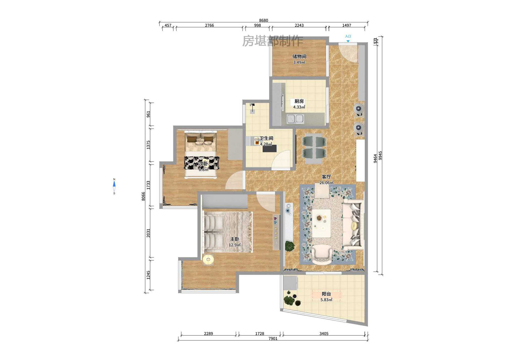 清政园(青政家园) 2室2厅1卫 1600.0元/月 清政园(青政家园) 2室2厅1卫 1600.0元/月户型图