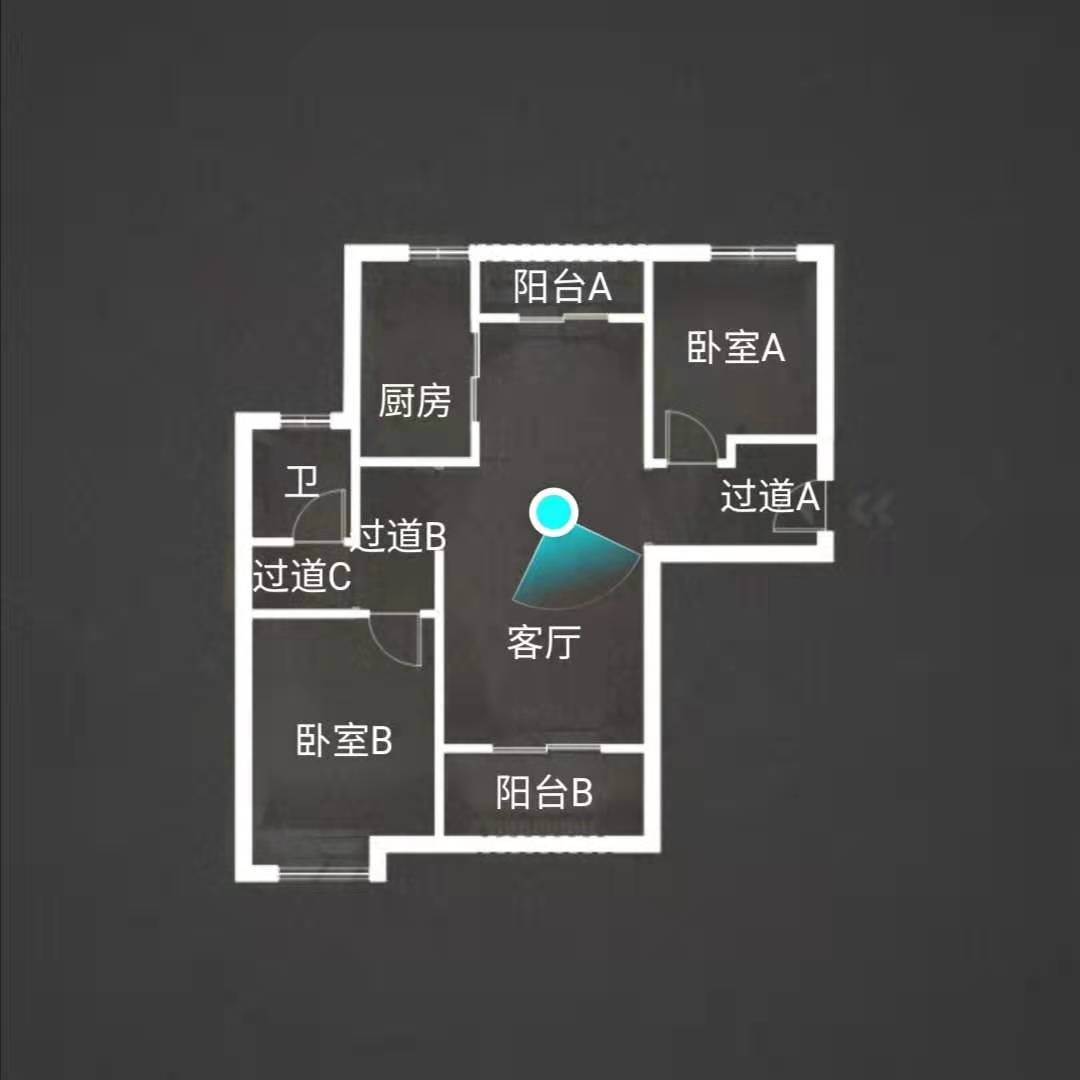 招商依云曲江二期  2室2厅1卫   2200.00元/月户型图