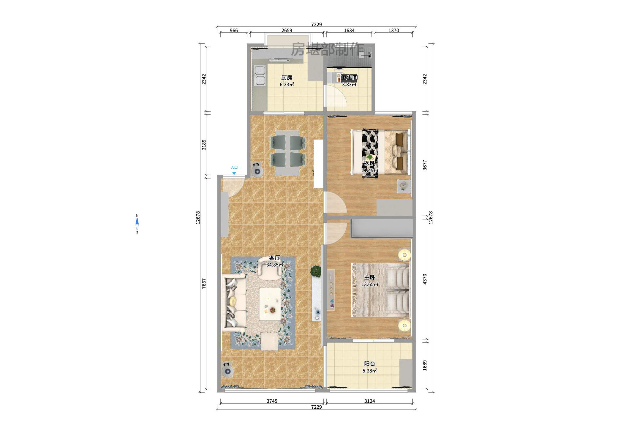 荷花园电信宿舍(天辰荷花苑) 2室2厅1卫 1800.0元/月 荷花园电信宿舍(天辰荷花苑) 2室2厅1卫 1800.0元/月户型图