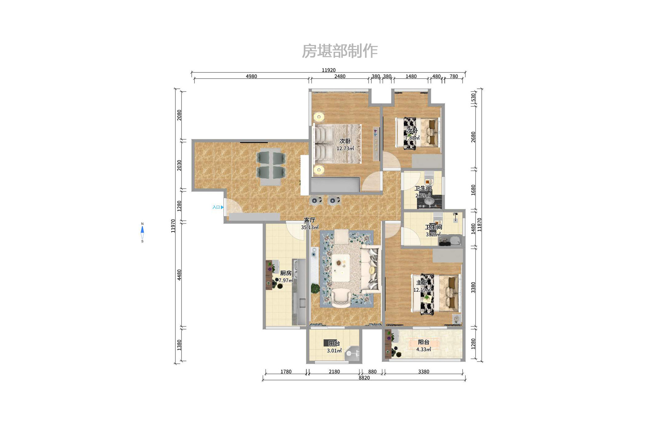 银港水晶城 3室2厅2卫 2800.0元/月 银港水晶城 3室2厅2卫 2800.0元/月户型图