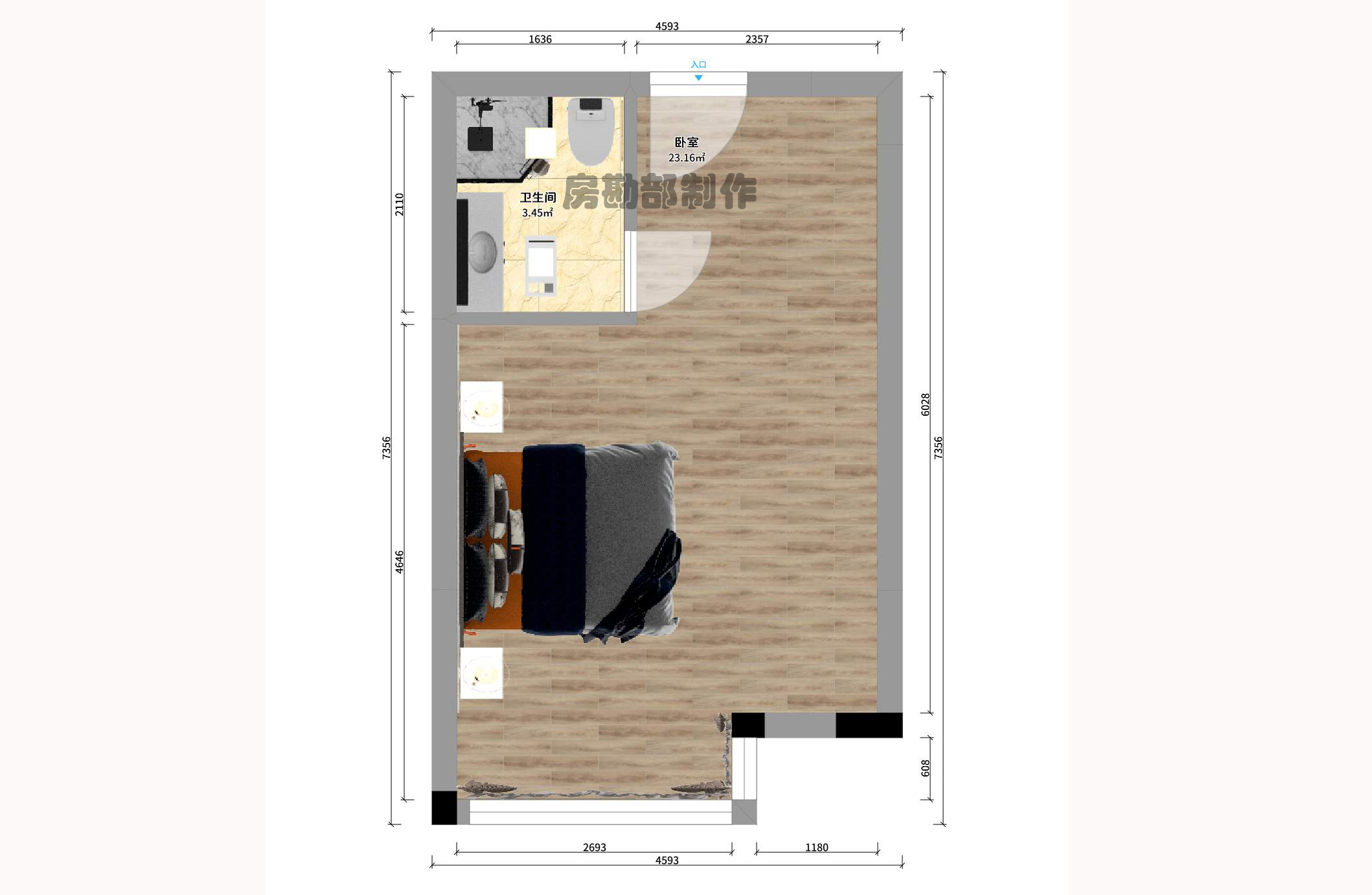YO领域(领御大厦) 1室1厅1卫 1888.0元/月 YO领域(领御大厦) 1室1厅1卫 1888.0元/月户型图