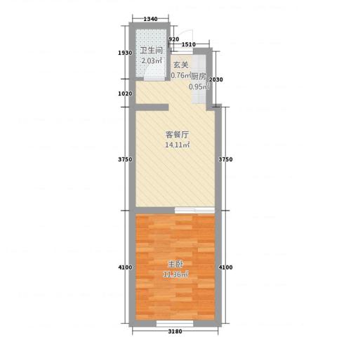 火车站商贸城  1室1厅1卫   1000.00元/月户型图