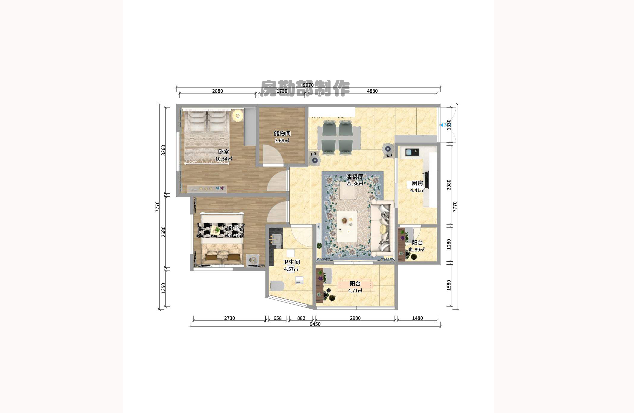 圣爵菲斯  2室2厅1卫    1800.0元/月户型图