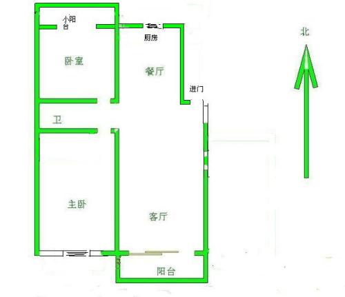经仕小区 2室2厅1卫 1600.0元/月 经仕小区 2室2厅1卫 1600.0元/月户型图