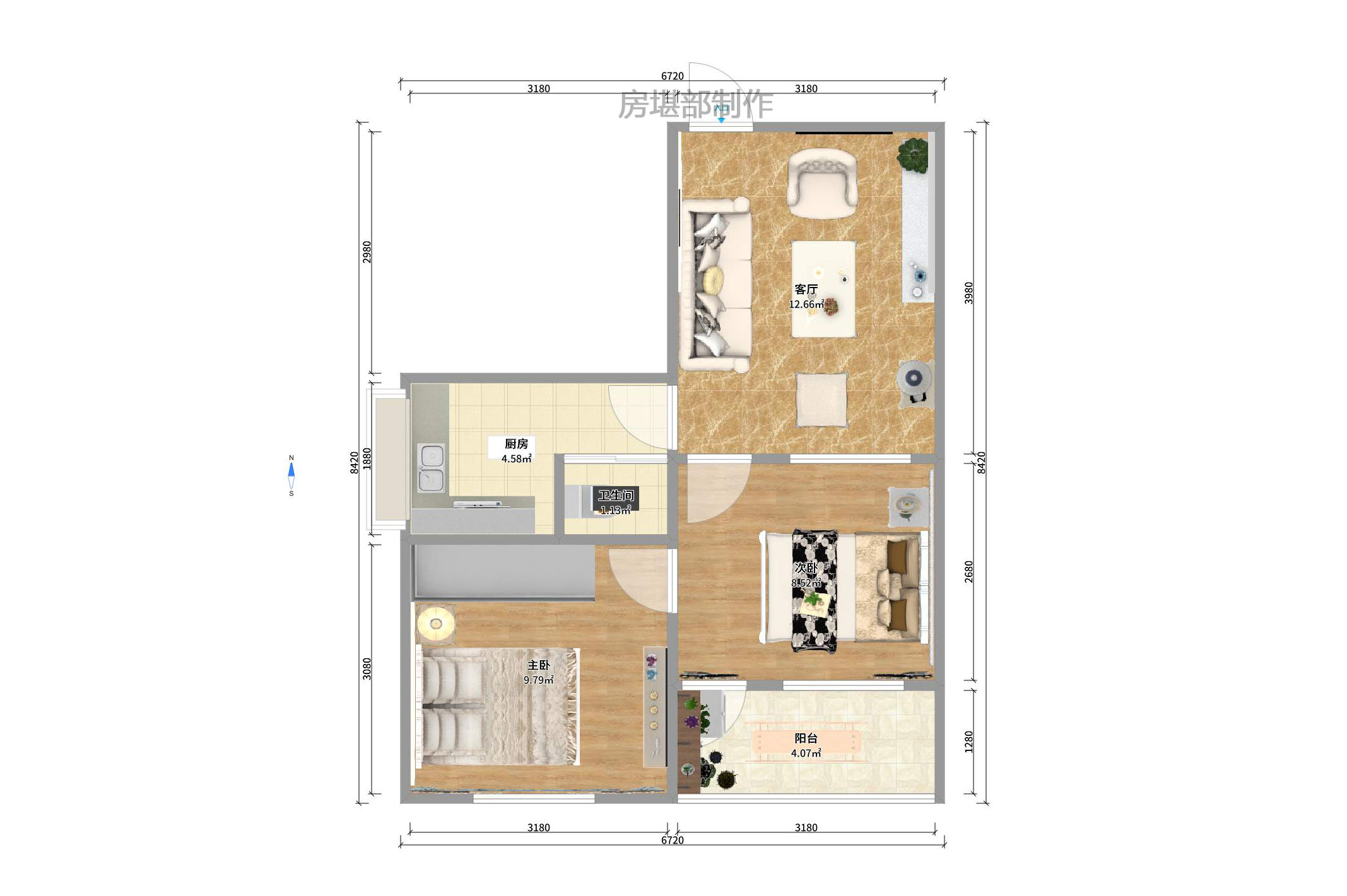 蔡鍔北路散盤室內(nèi)圖2