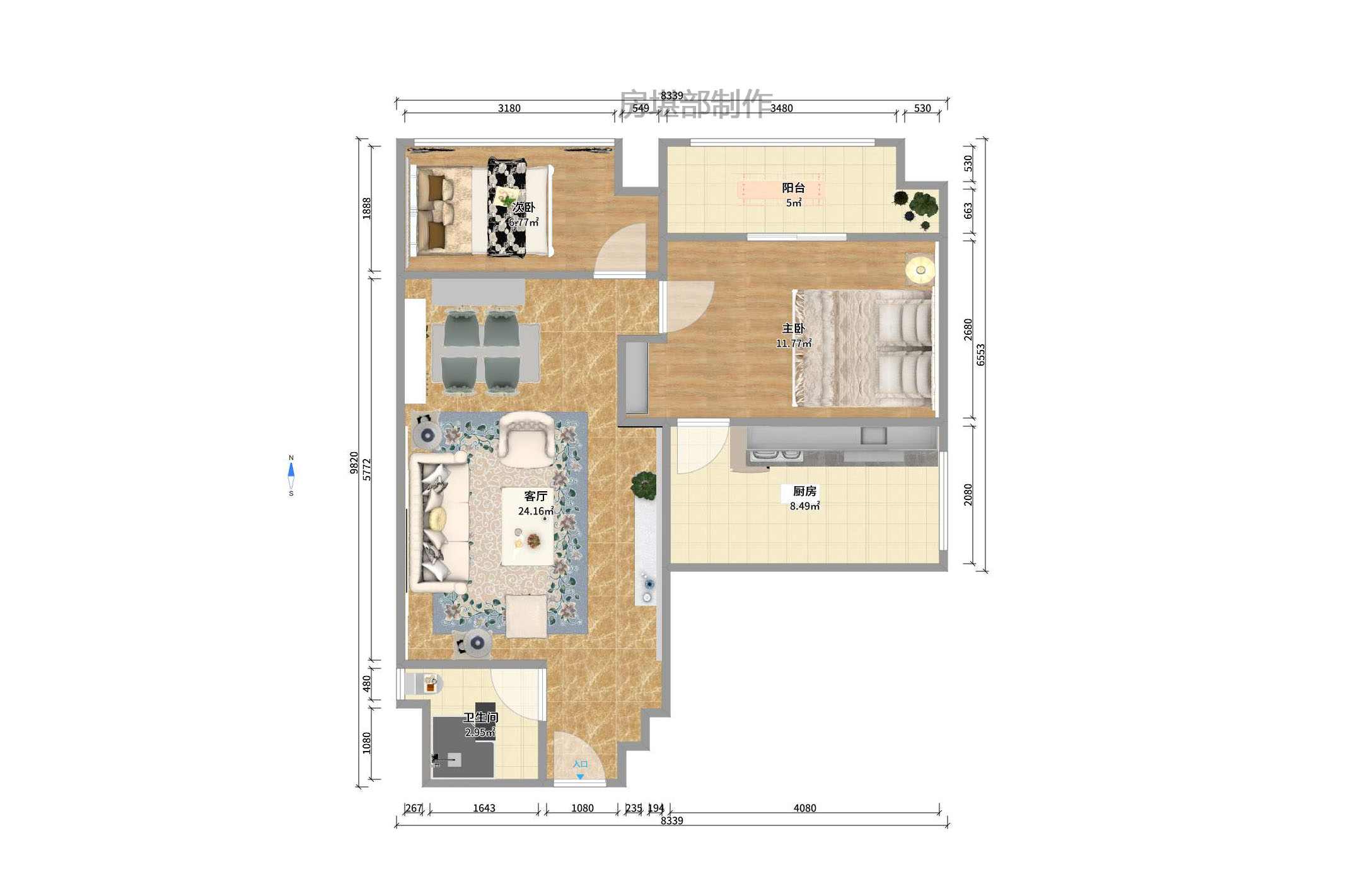 昊天大厦 2室1厅1卫 3200.0元/月 昊天大厦 2室1厅1卫 3200.0元/月户型图