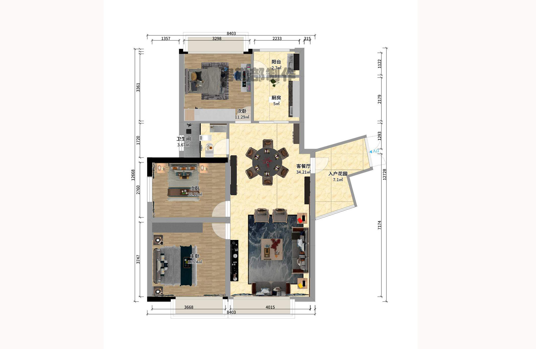 兰亭峰景 3室2厅1卫 2700.0元/月 兰亭峰景 3室2厅1卫 2700.0元/月户型图