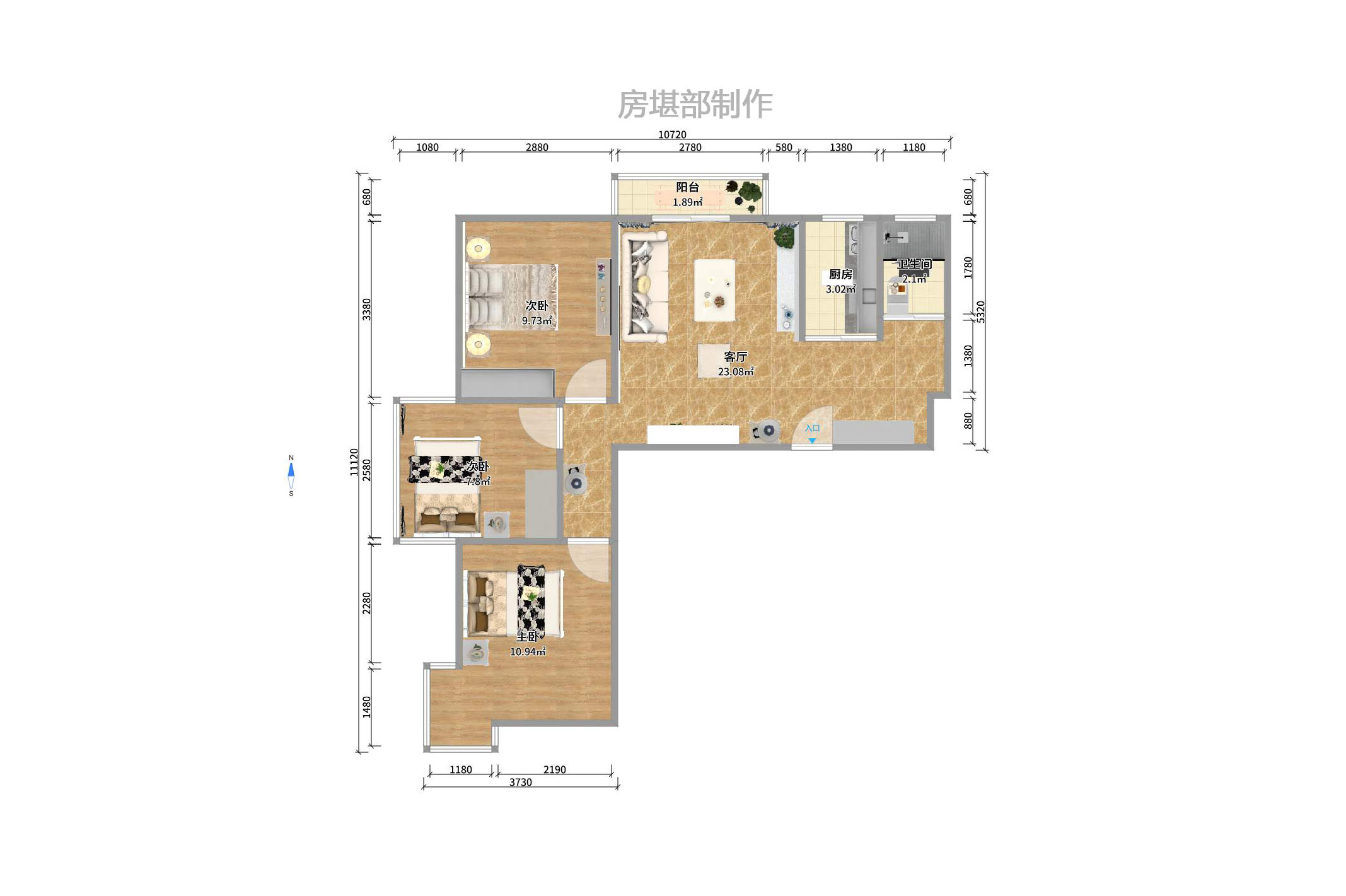 星典时代 3室2厅1卫 2500.0元/月 星典时代 3室2厅1卫 2500.0元/月户型图
