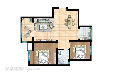 香格里拉  2室1厅1卫   1900.00元/月户型图