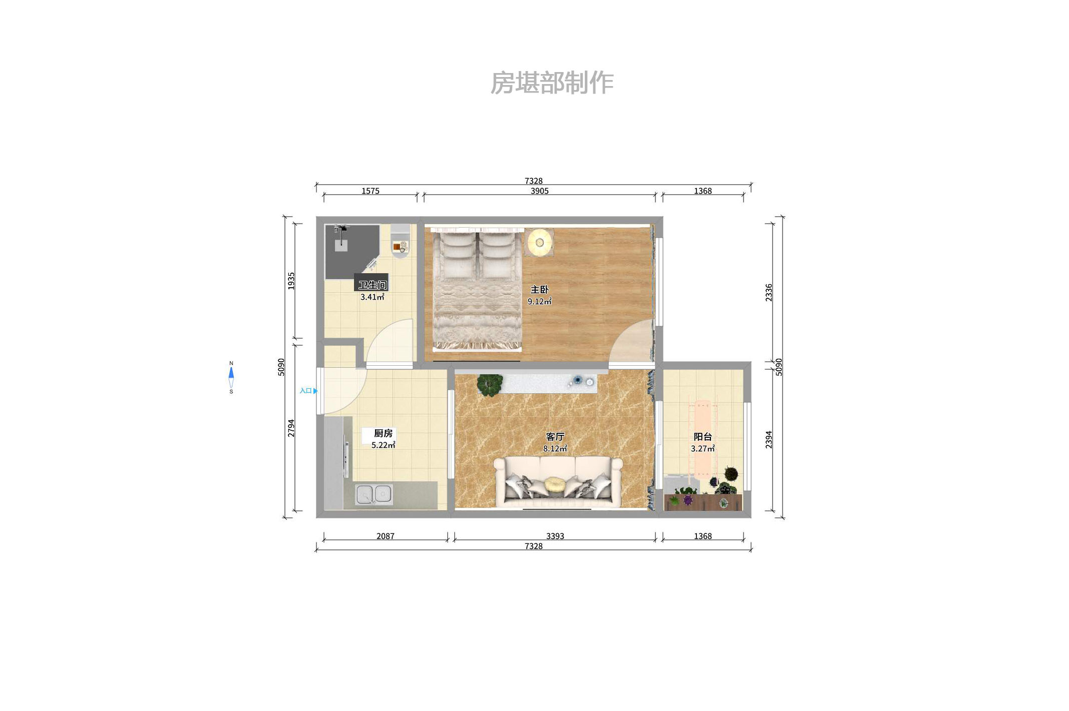 奥林匹克花园贡院三期 1室1厅0卫 1600.0元/月 奥林匹克花园贡院三期 1室1厅0卫 1600.0元/月户型图