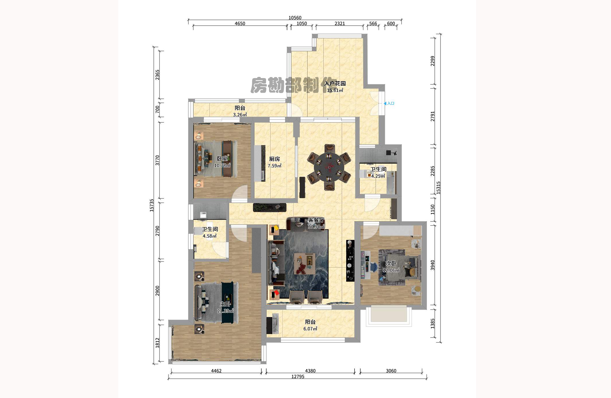 湘江世纪城星江苑 3室2厅2卫 2800.0元/月 湘江世纪城星江苑 3室2厅2卫 2800.0元/月户型图