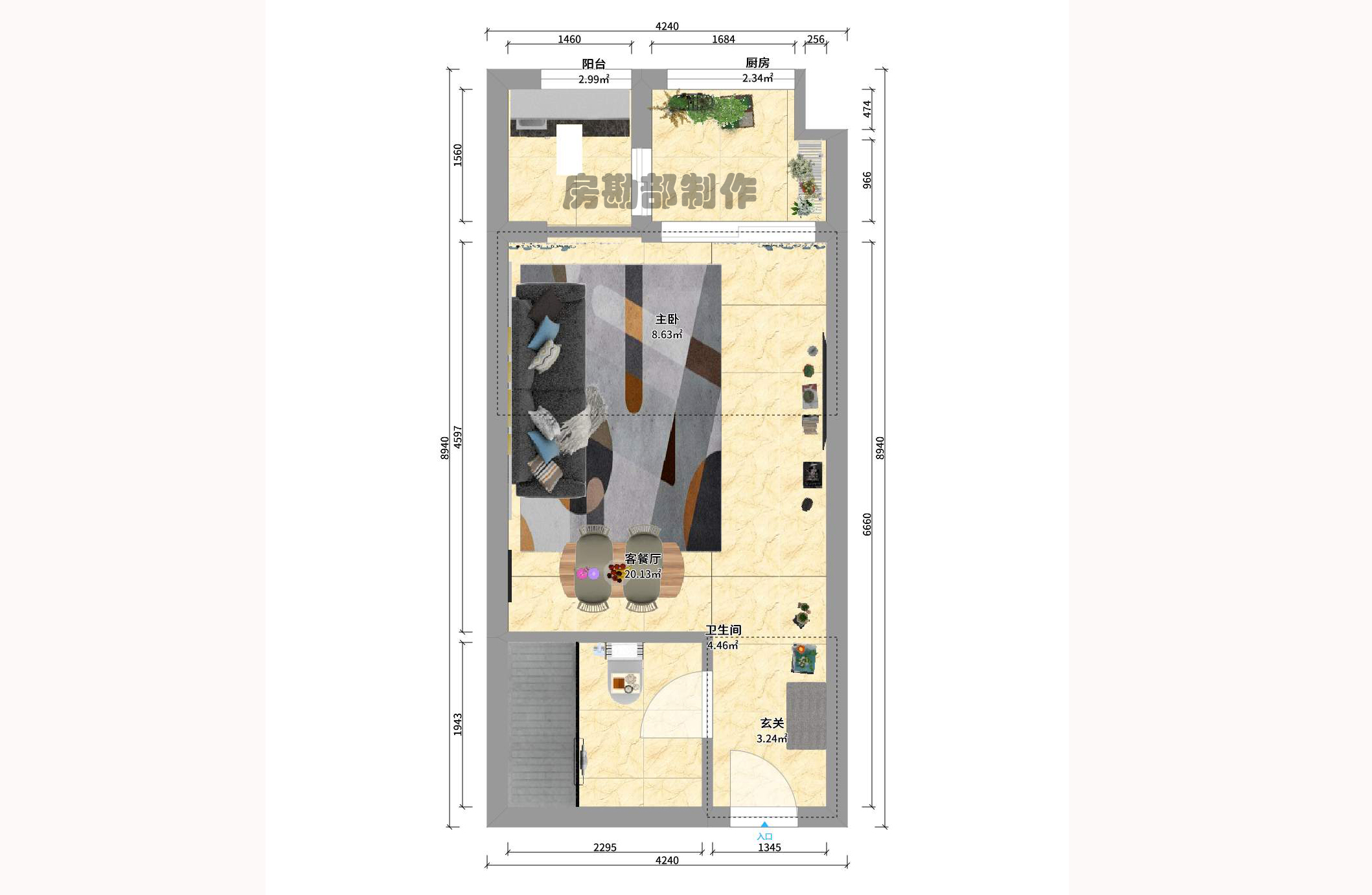 中信凯旋蓝岸（中信新城三期）  1室1厅1卫   30.00万户型图