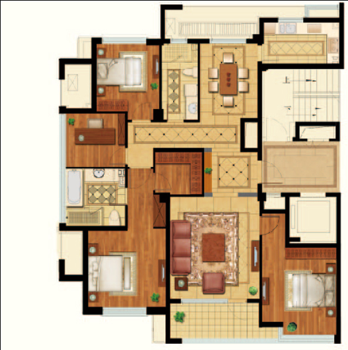 715矿小区  3室2厅2卫   1400.00元/月户型图