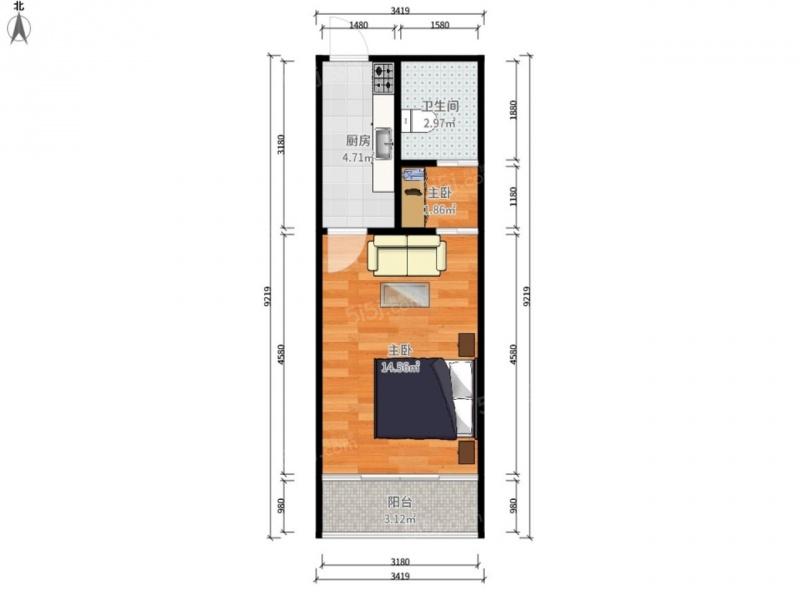 云顶上品  1室1厅1卫    25.8万 云顶上品  1室1厅1卫    25.8万户型图