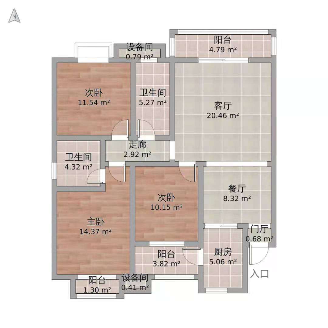 大同芙蓉  4室2厅2卫   132.80万户型图