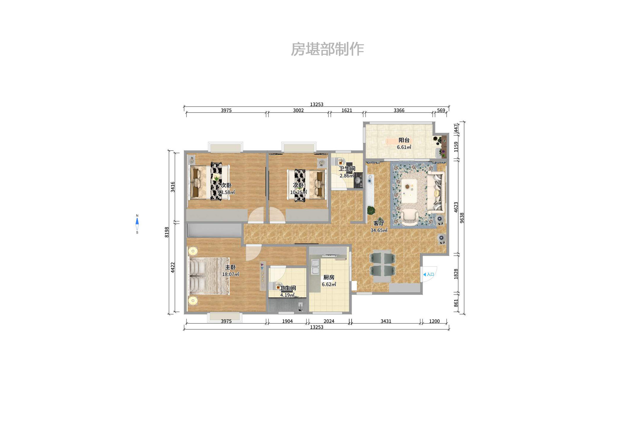 曙光领峰(曙光家园) 3室2厅2卫 2800.0元/月 曙光领峰(曙光家园) 3室2厅2卫 2800.0元/月户型图