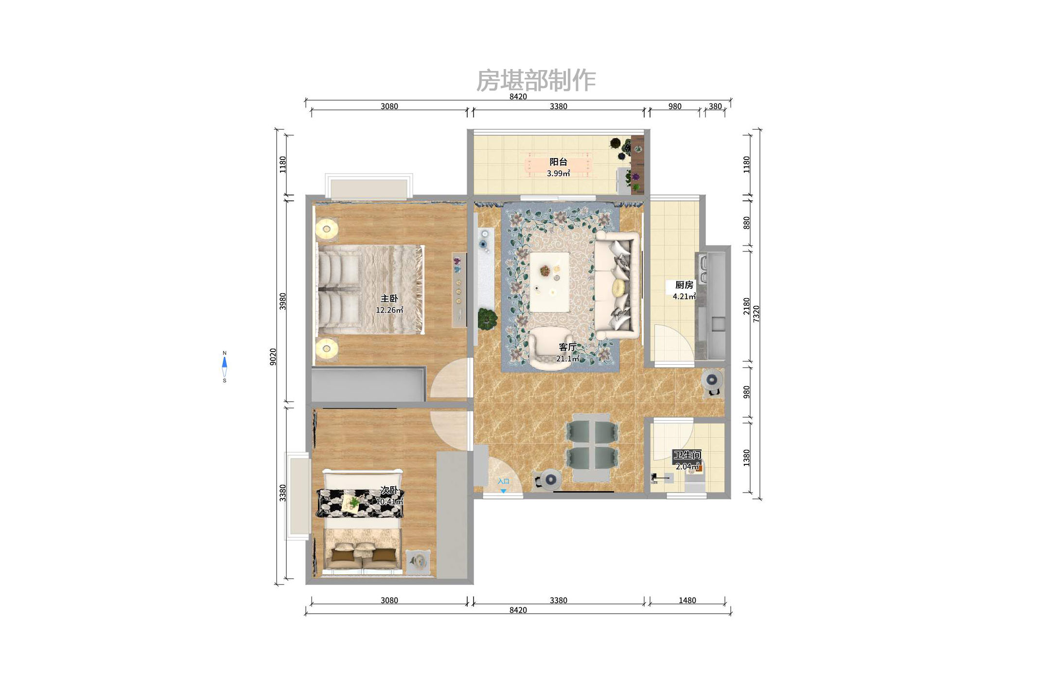 五一中央领御 2室2厅0卫 3200.0元/月 五一中央领御 2室2厅0卫 3200.0元/月户型图
