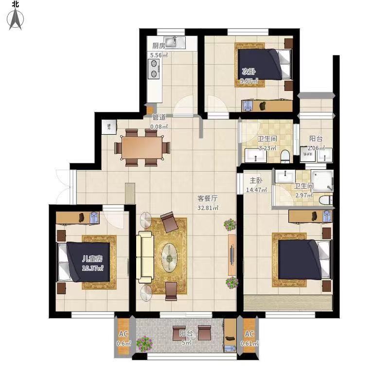 锦绣欣城  3室2厅2卫    79.8万 锦绣欣城  3室2厅2卫    79.8万户型图