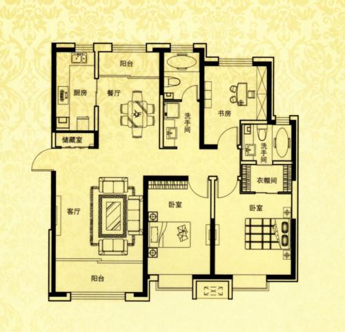 东星花园  4室2厅2卫   88.80万户型图