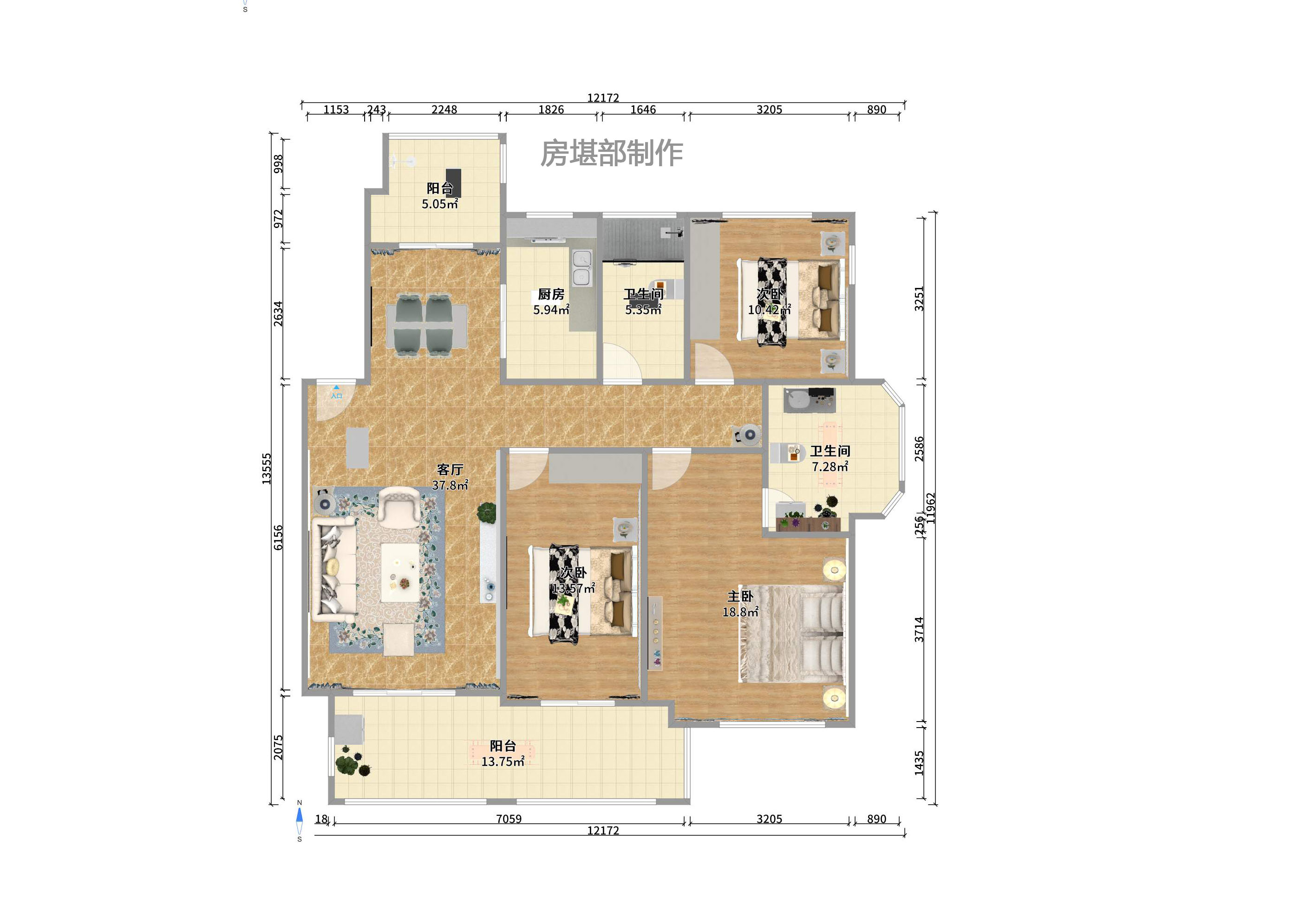 百纳广场(百纳公寓) 3室1厅1卫 3000.0元/月 百纳广场(百纳公寓) 3室1厅1卫 3000.0元/月户型图