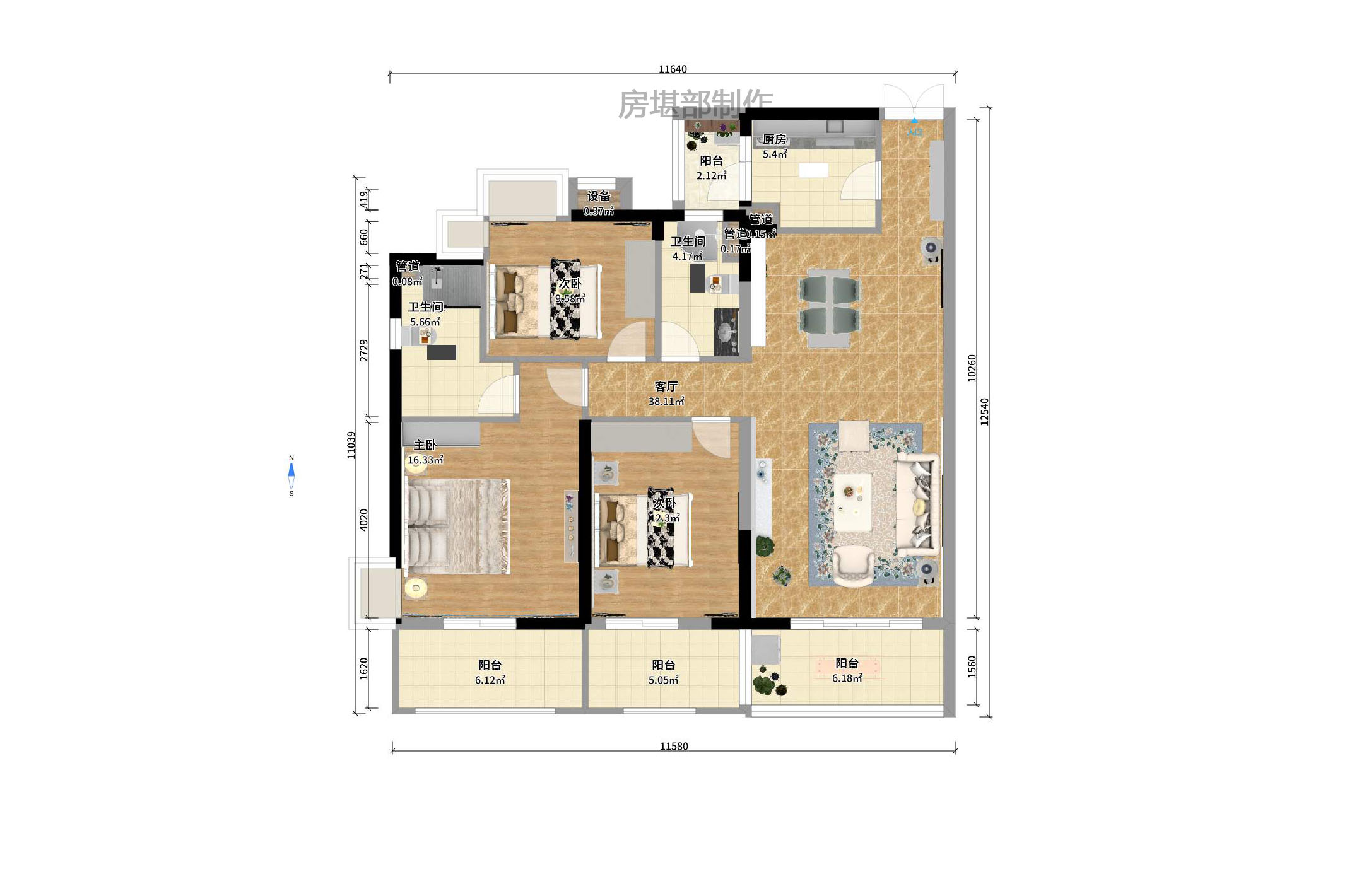 新城新世界一二三期  3室2厅2卫    3000.0元/月 新城新世界一二三期  3室2厅2卫    3000.0元/月户型图