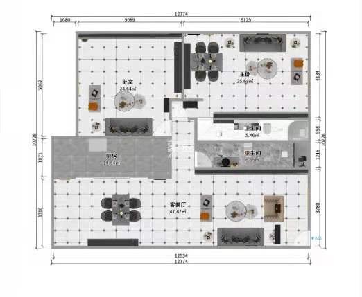 银城久福世家  2室2厅1卫    56.8万户型图