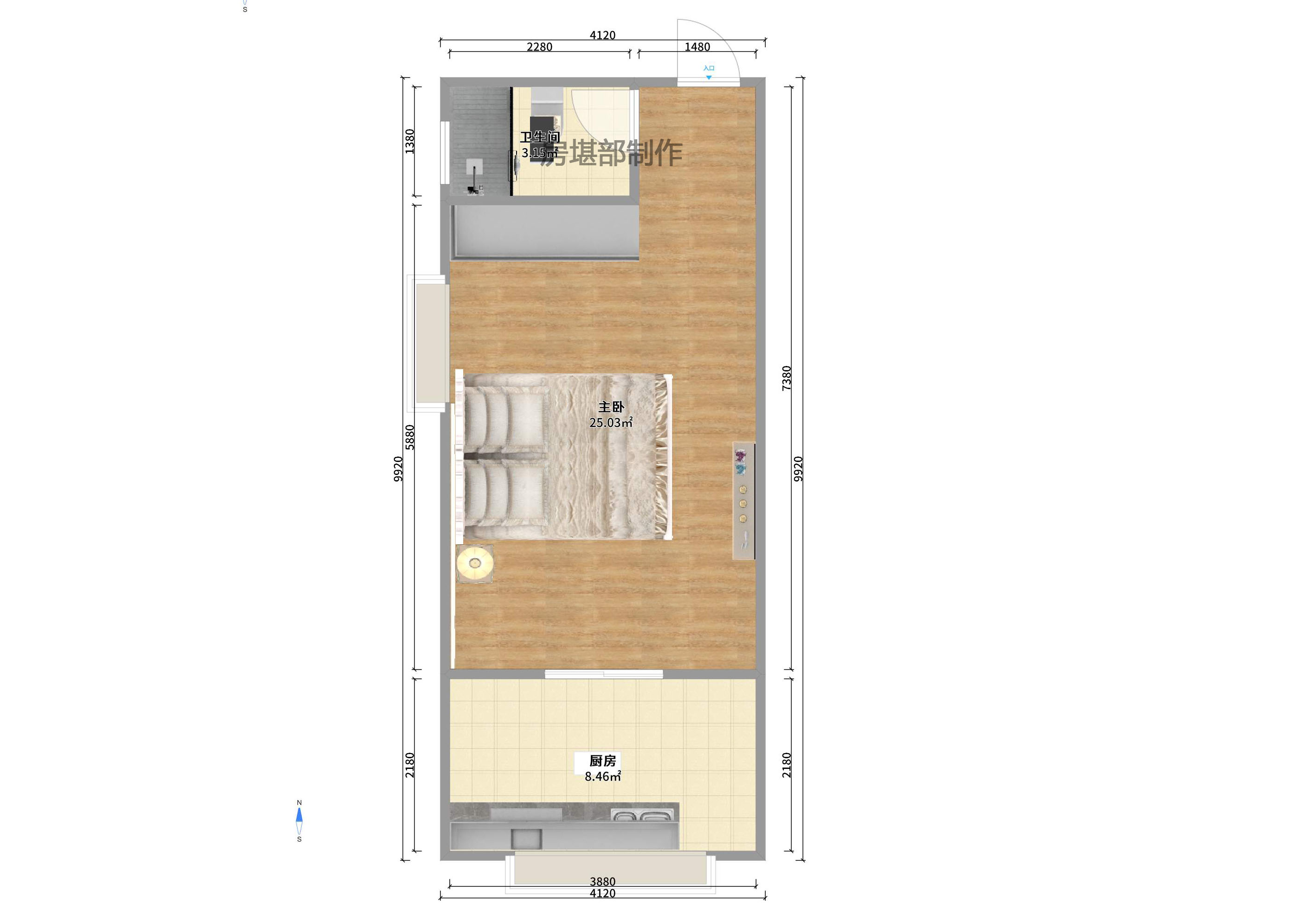 明城国际 1室1厅0卫 2200.0元/月 明城国际 1室1厅0卫 2200.0元/月户型图
