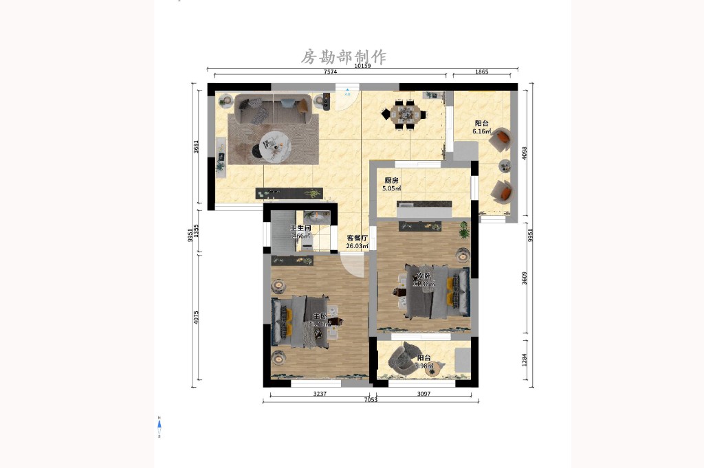 阳光锦城  2室2厅1卫   138.80万户型图