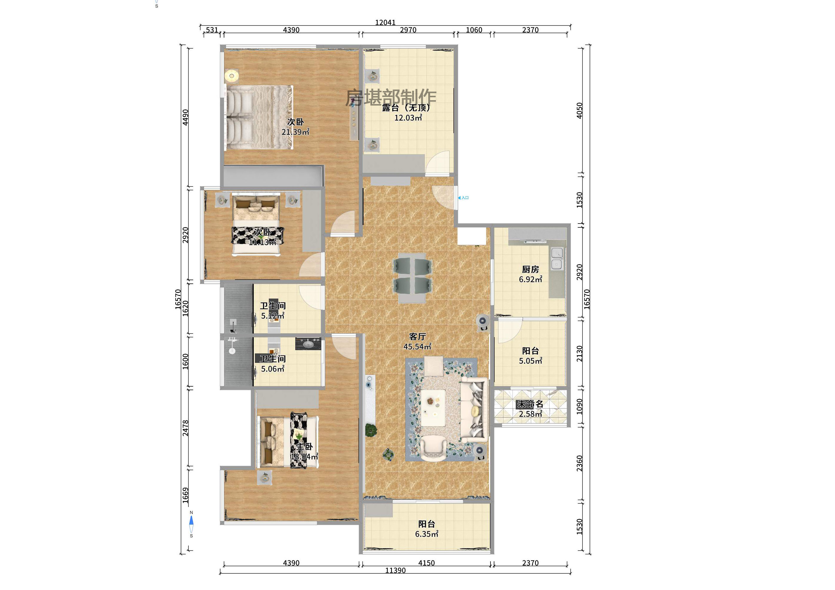 北辰三角洲E3区  3室2厅2卫    3600.0元/月 北辰三角洲E3区  3室2厅2卫    3600.0元/月户型图