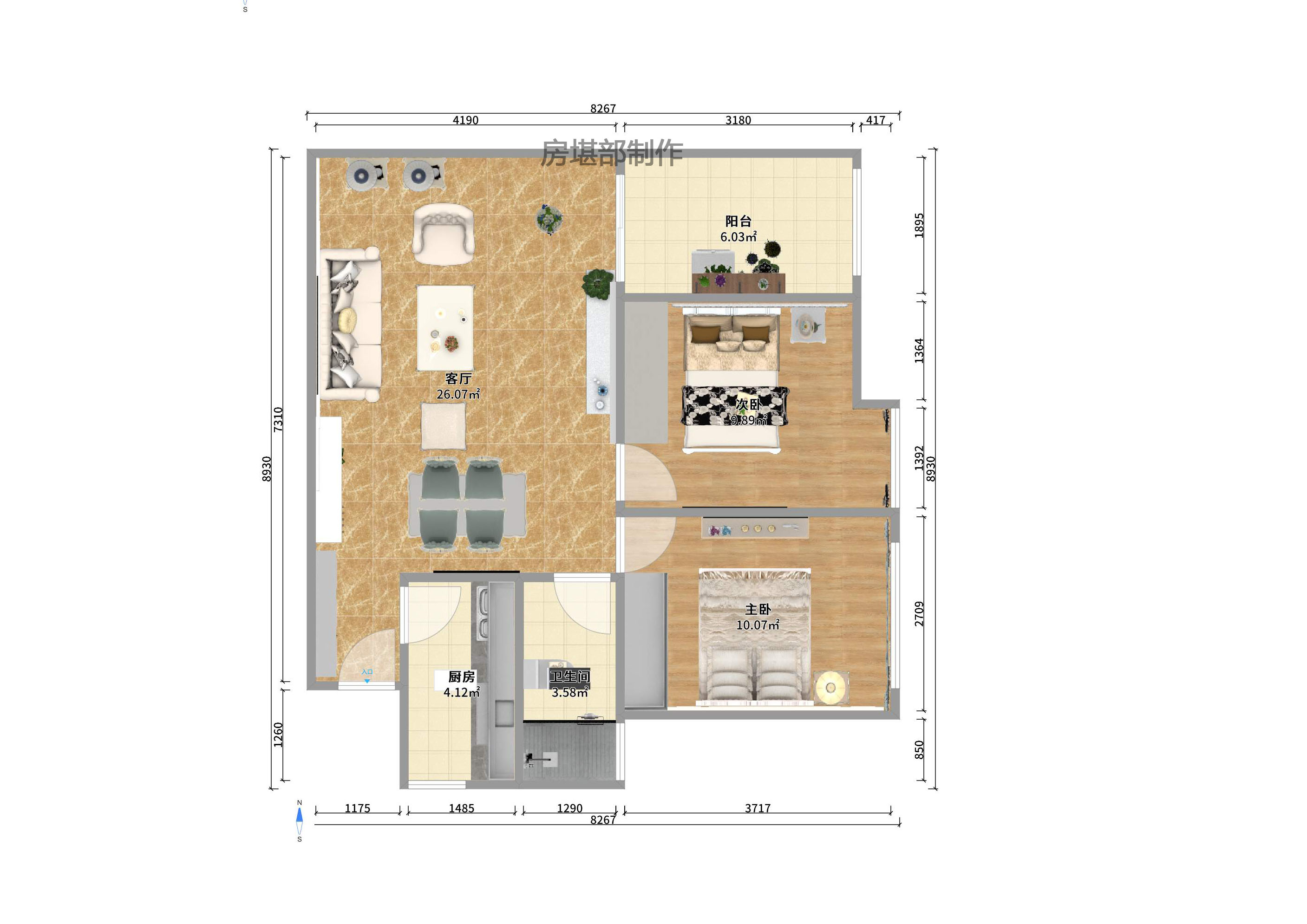 极目楚天  2室2厅1卫    1700.0元/月 极目楚天  2室2厅1卫    1700.0元/月户型图
