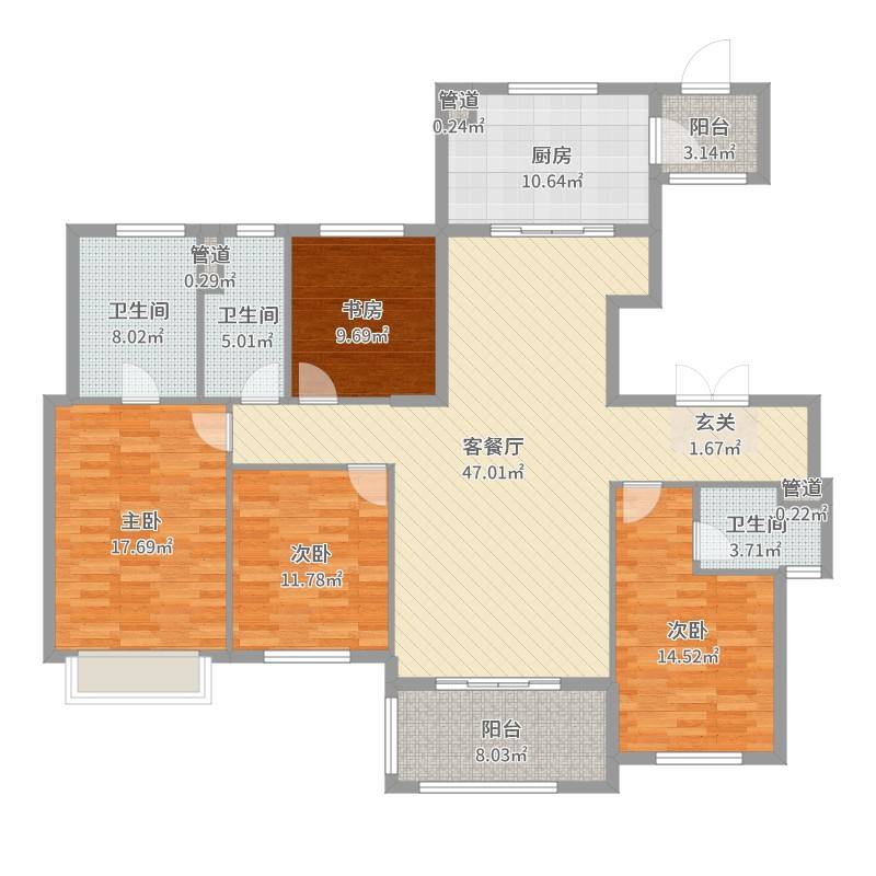 金谷家园  4室2厅2卫   98.80万户型图