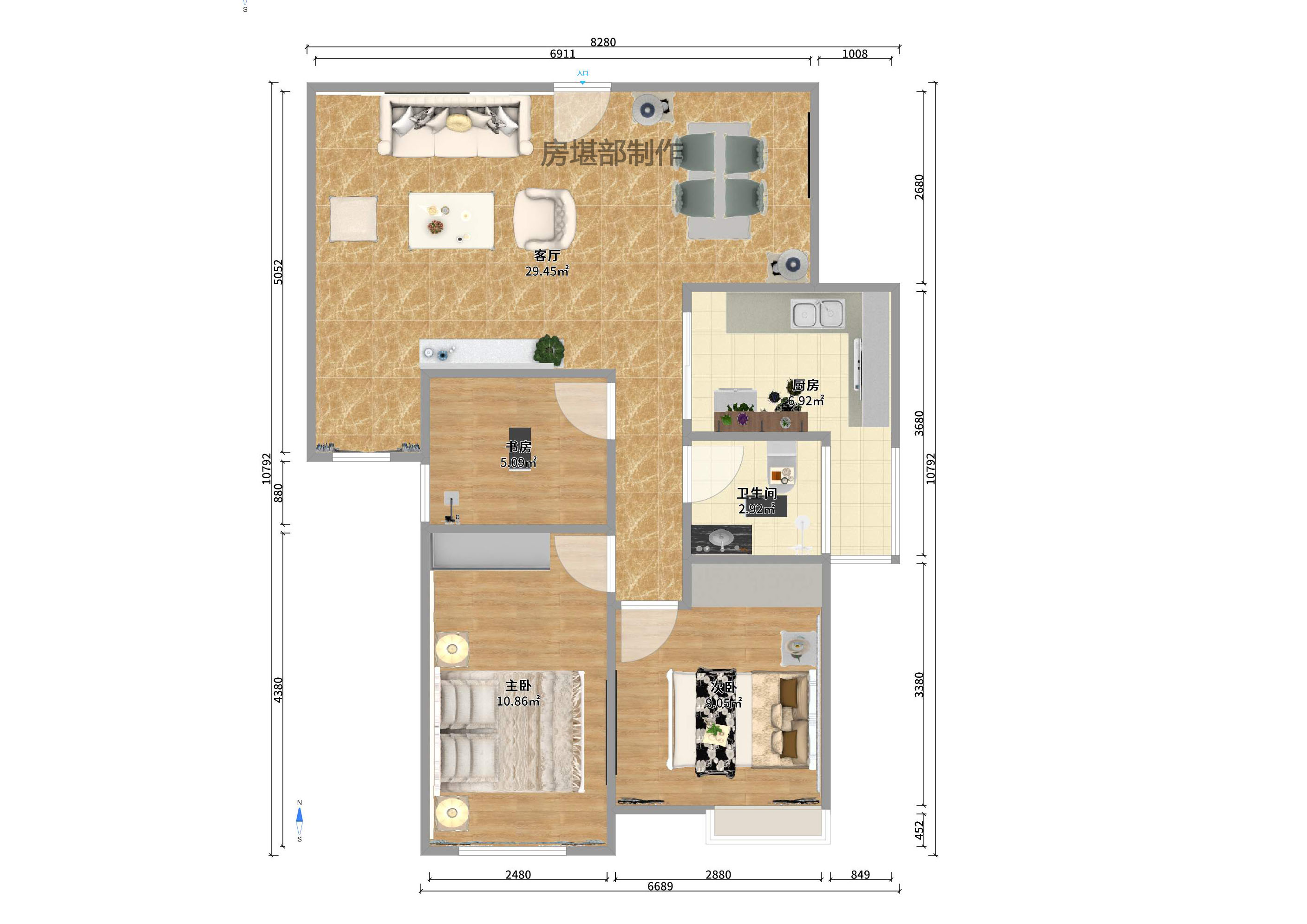 深业睿城  3室2厅1卫    1900.0元/月 深业睿城  3室2厅1卫    1900.0元/月户型图