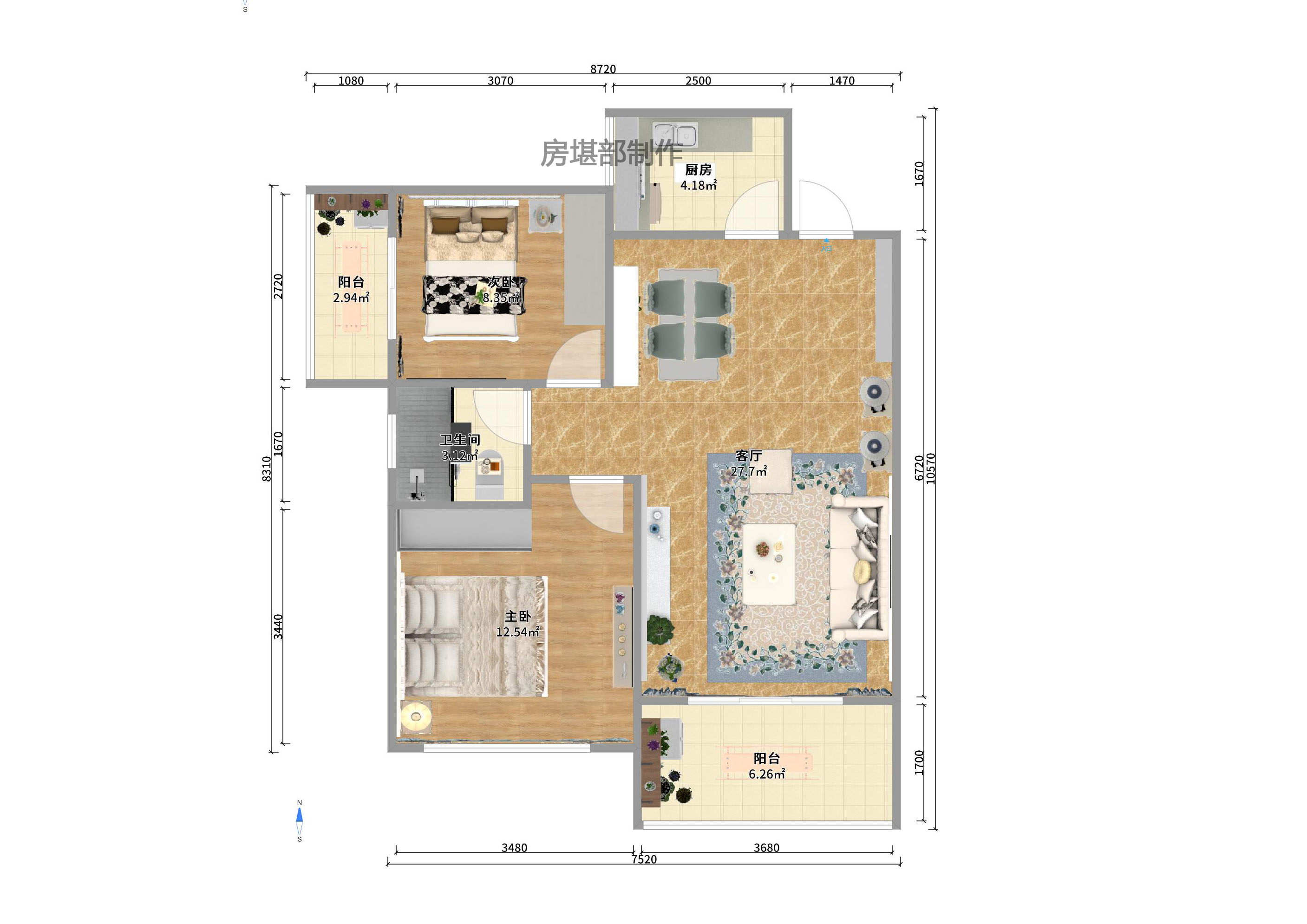 鑫远御文台一期  2室2厅1卫    2200.0元/月 鑫远御文台一期  2室2厅1卫    2200.0元/月户型图