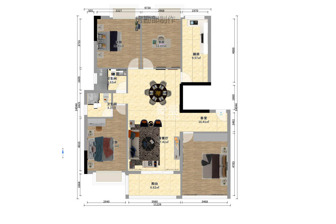 湘江北尚 4室2厅2卫 4000.0元/月 湘江北尚 4室2厅2卫 4000.0元/月户型图